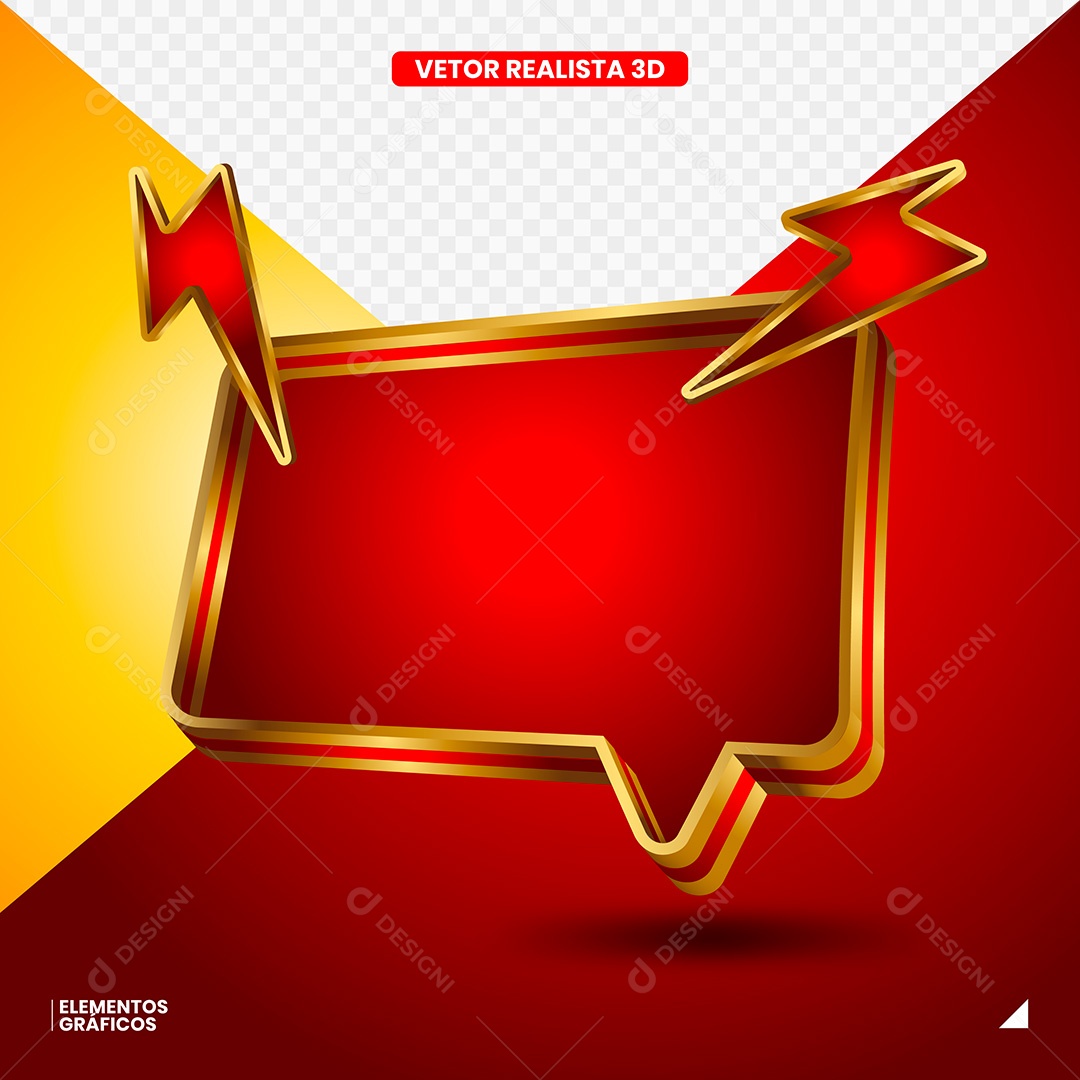 Elemento Vetorial Caixa de Texto Realista EPS