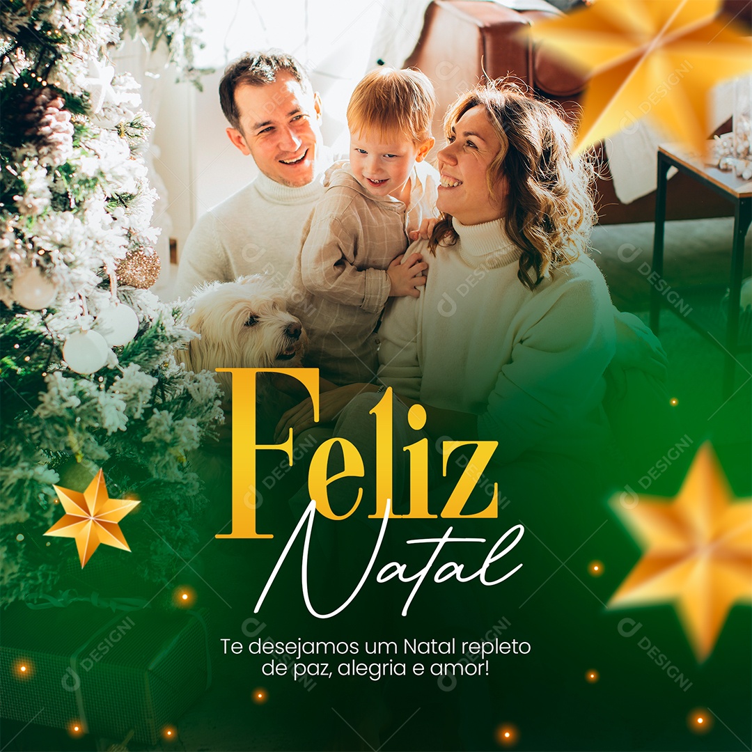 Te Desejamos um Natal Repleto de Paz Feliz Natal Social Media PSD Editável