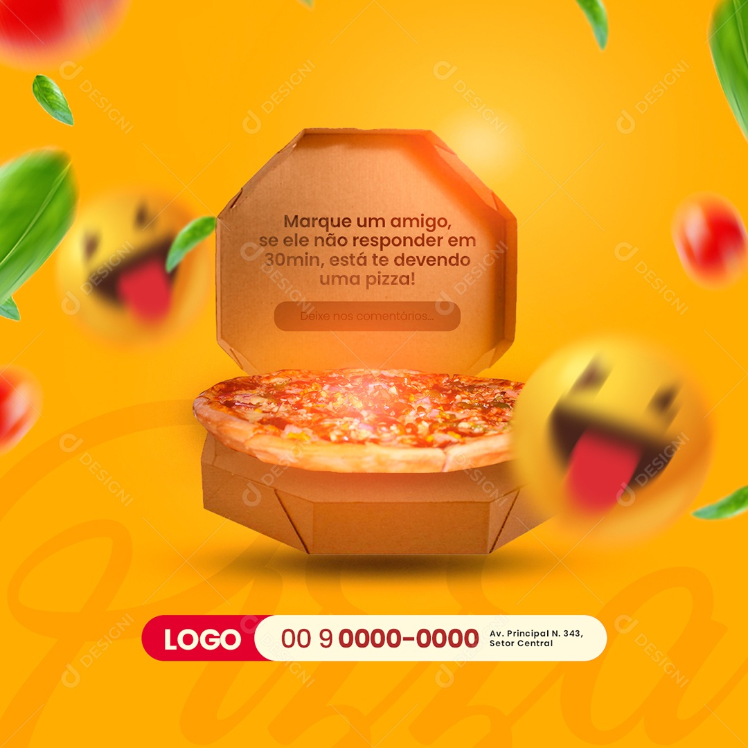 Marque um Amigo Pizzaria Social Media PSD Editável