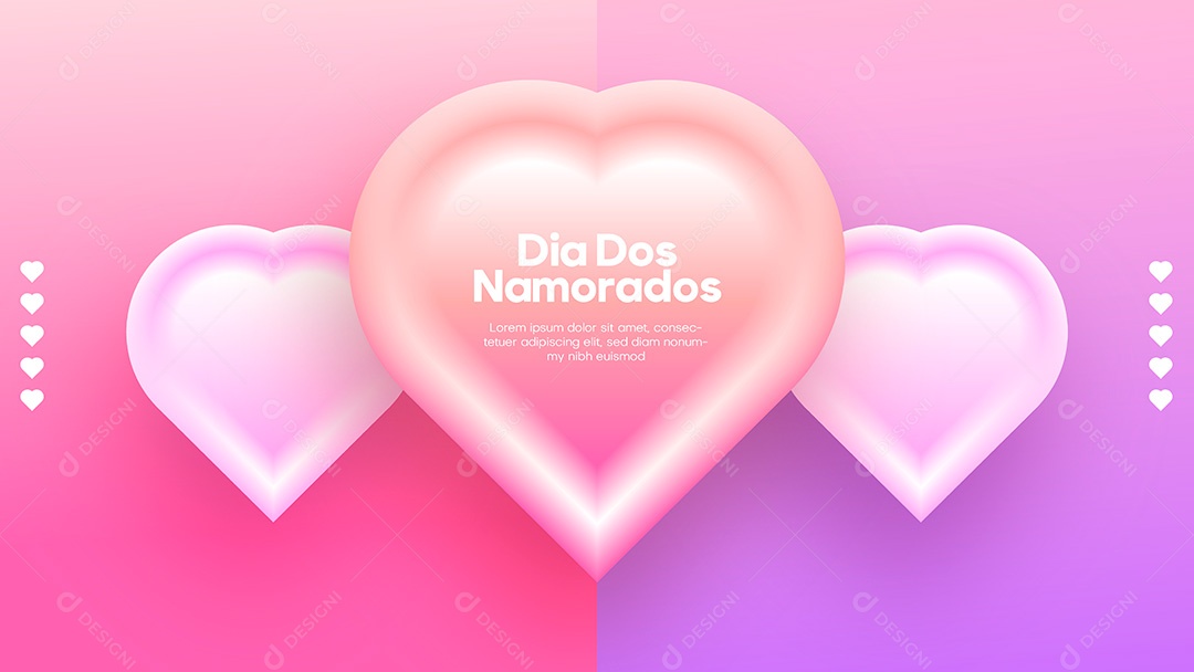Logo Vetorial 3D Dia dos Namorados EPS
