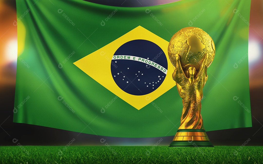 Bola Taça Copa Bandeira Cénario de Copa do Mundo JPG
