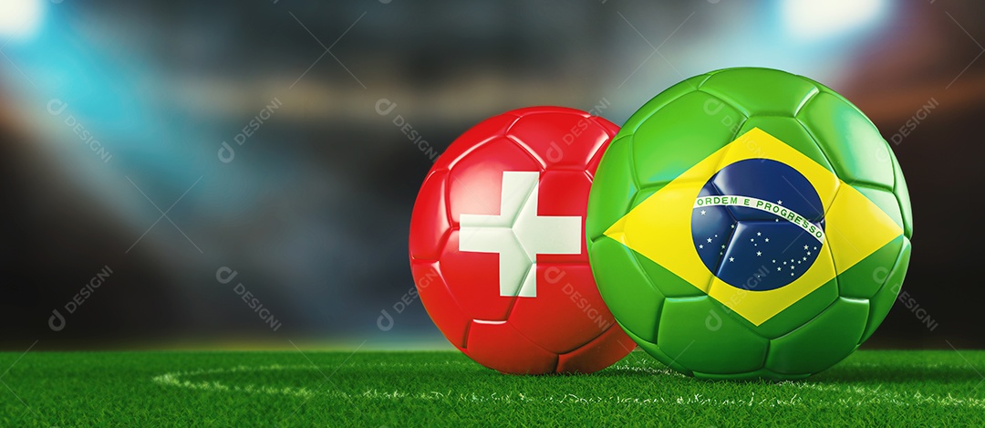 Copa do Mundo Brasil x Suíça 3D Imagem JPG