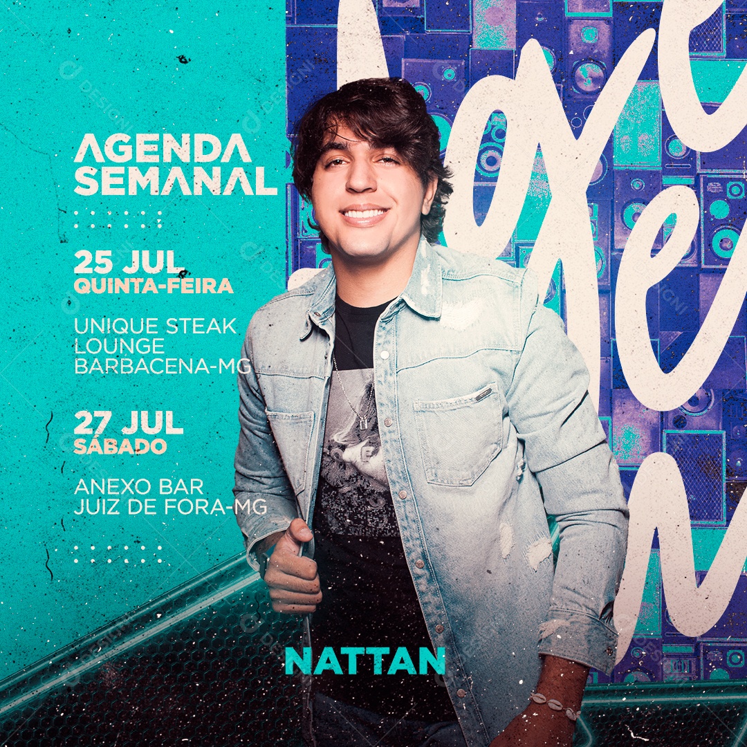 Flyer Agenda Semanal Nattan Social Media PSD Editável