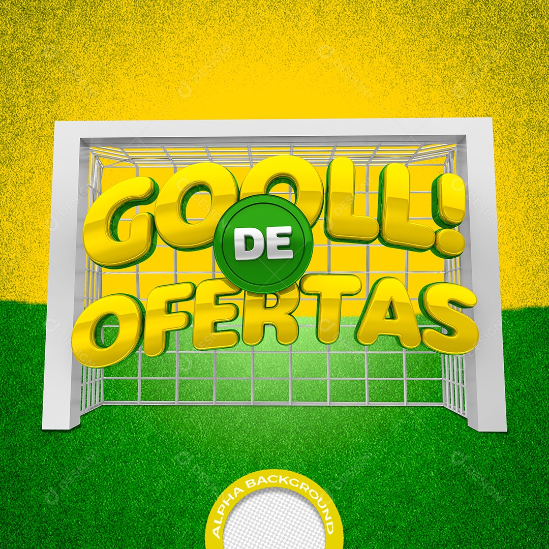 Gol de Ofertas Selo 3D para Composição PSD