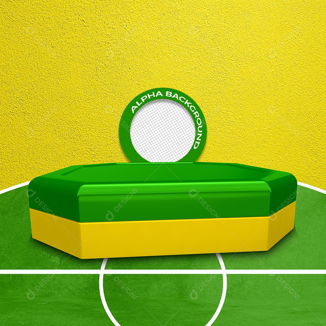 Pódio Verde e Amarelo Elemento 3D PSD