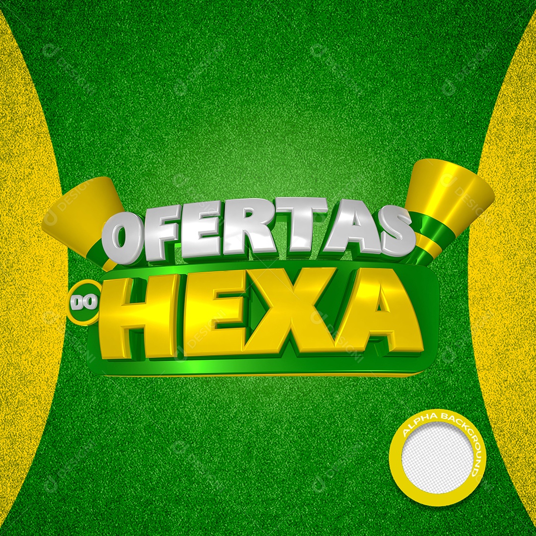 Ofertas do Hexa Selo 3D para Composição PSD