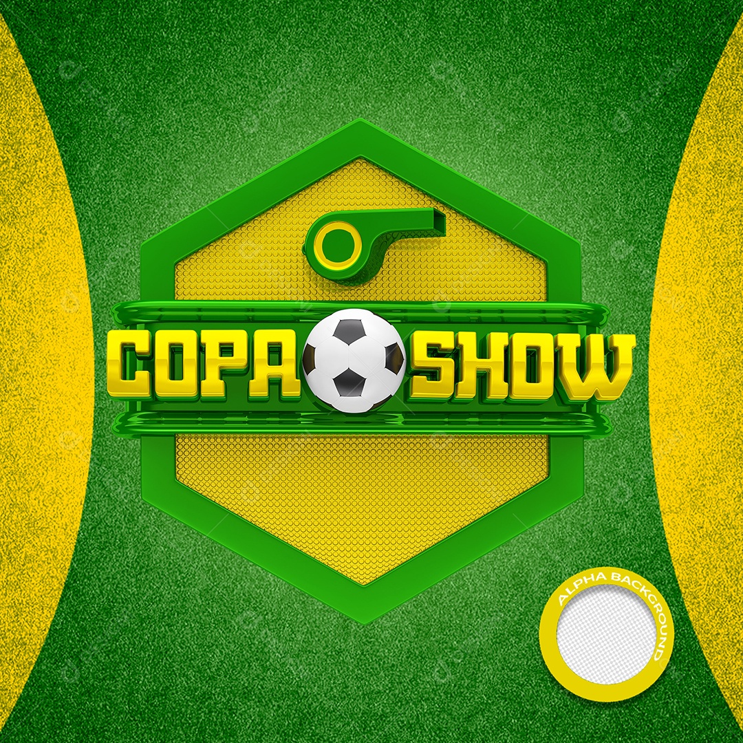Copa Show Selo 3D para Composição PSD