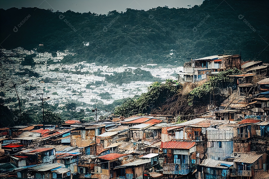 imagem de uma favela precária, má qualidade de vida