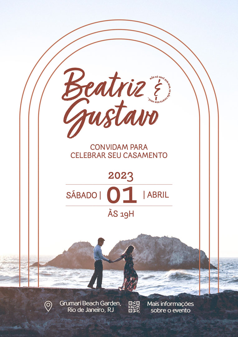 Modelo de Convite de Casamento PSD Editável