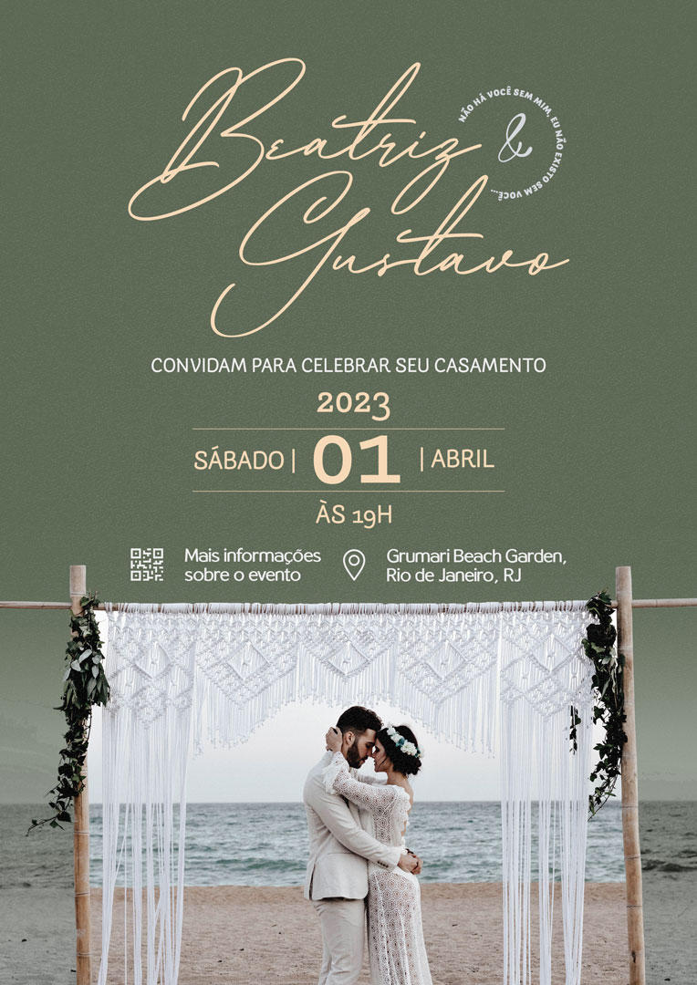 Modelo de Convite de Casamento PSD Editável