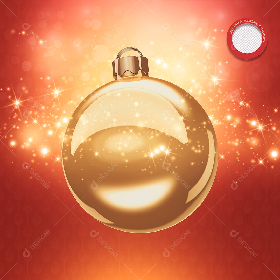 Bola de Natal 3D Marrom Decorativa Elemento para Composição PSD