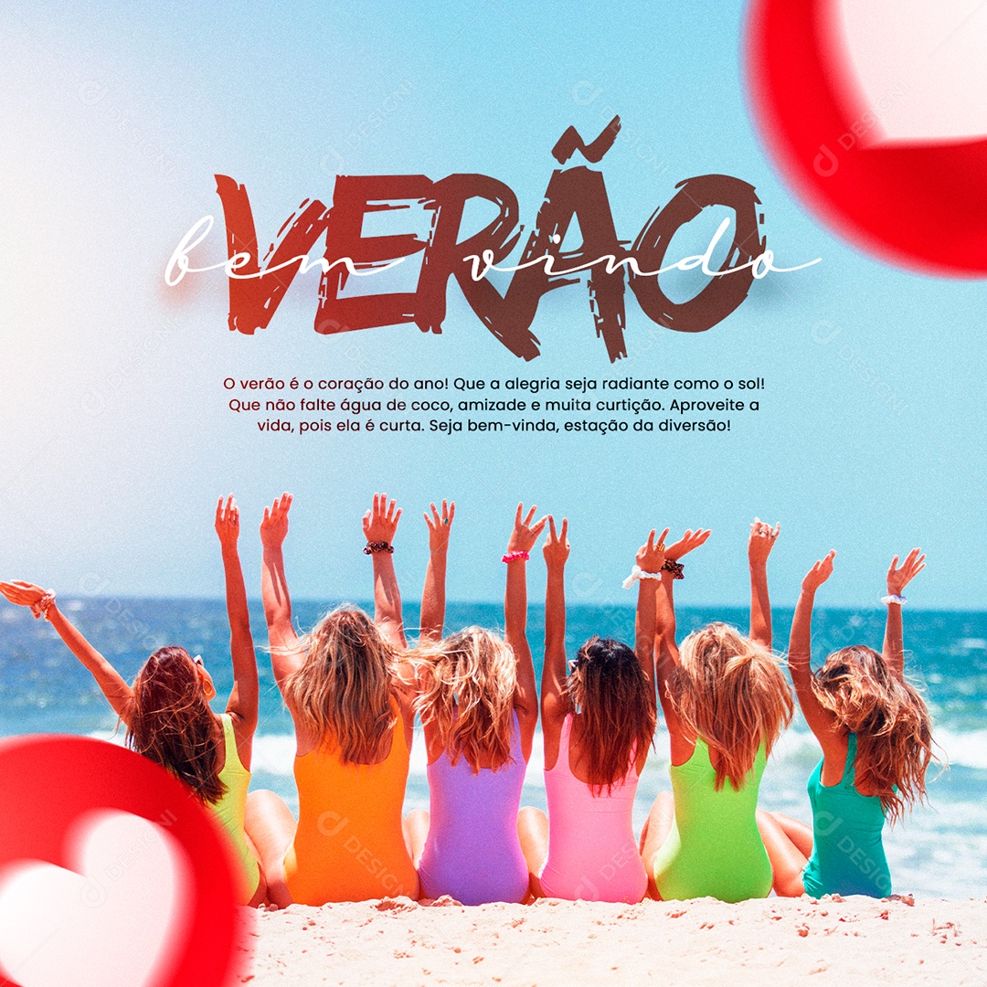 O Verão é o Coração do Ano Bem Vindo Verão Social Media PSD Editável