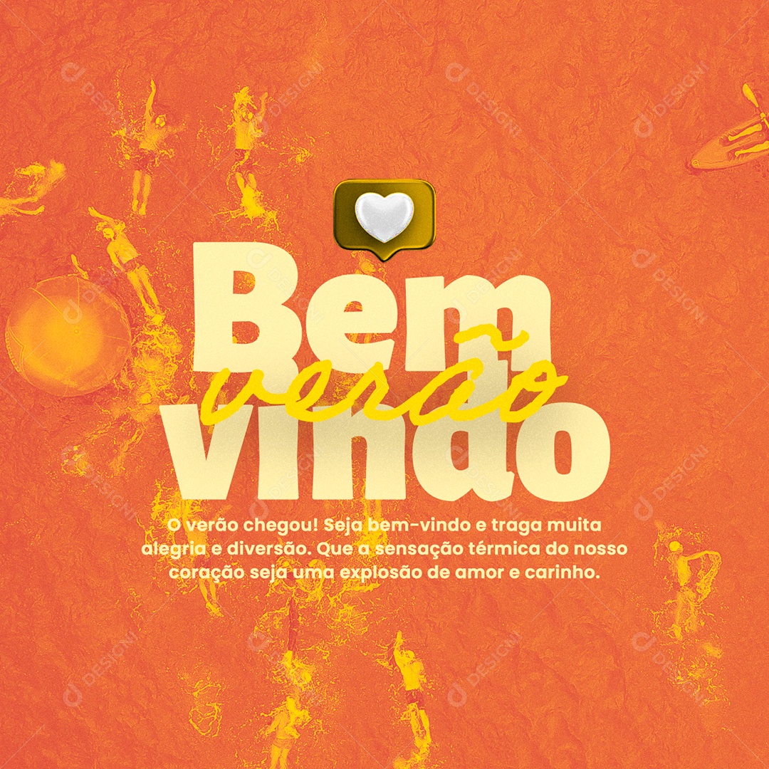Traga Muita Alegria e Diversão Bem Vindo Verão Social Media PSD Editável