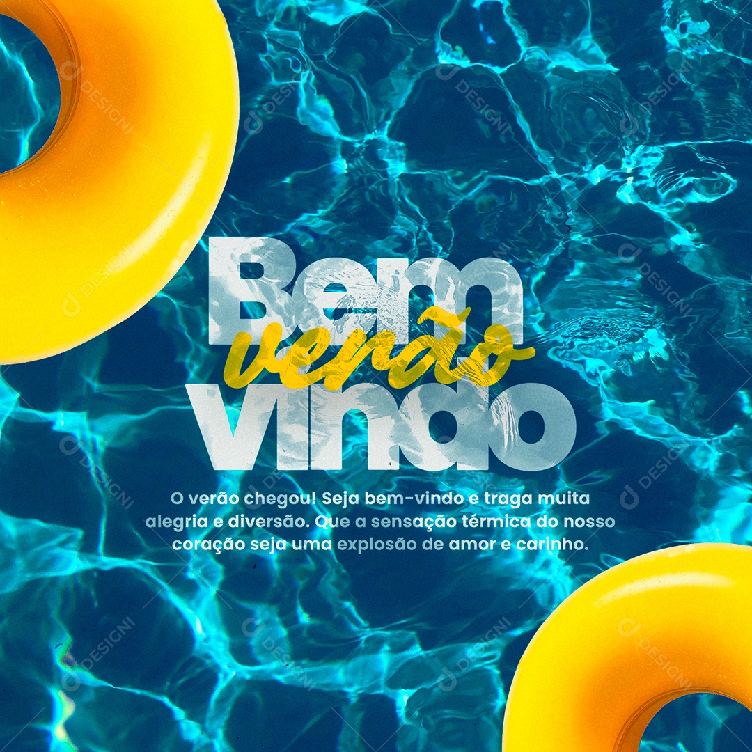 Traga Muita Alegria e Diversão Bem Vindo Verão Social Media PSD Editável