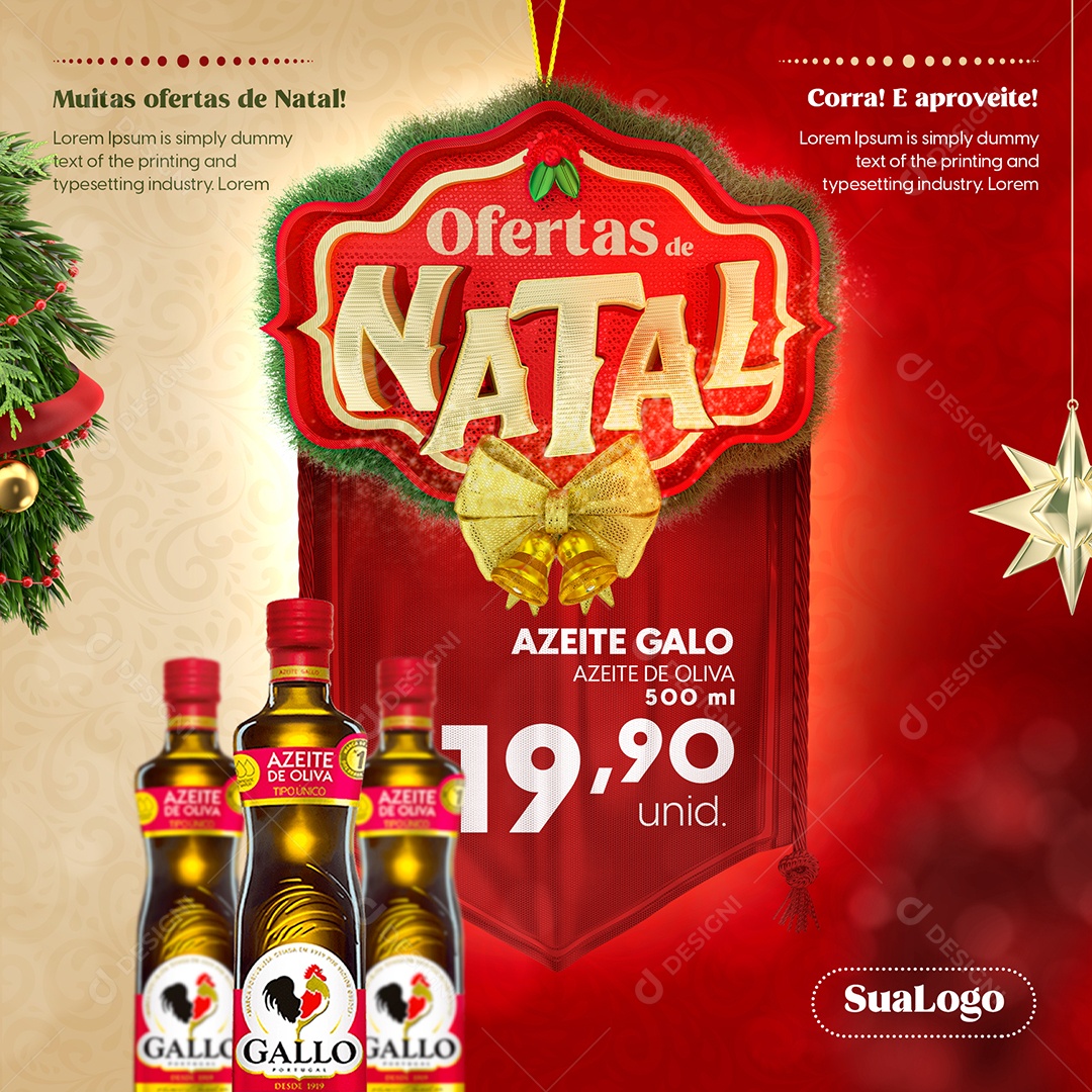 Ofertas de Natal Venha Conferir Social Media PSD Editável