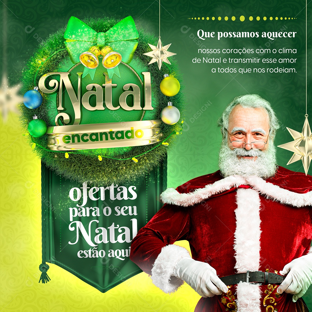 Natal Encantado Que Possamos Aquecer Nossos Corações Com o Clima de Natal e Transmitir Esse Amor a Todos Que Nos Rodeiam Social Media PSD Editável