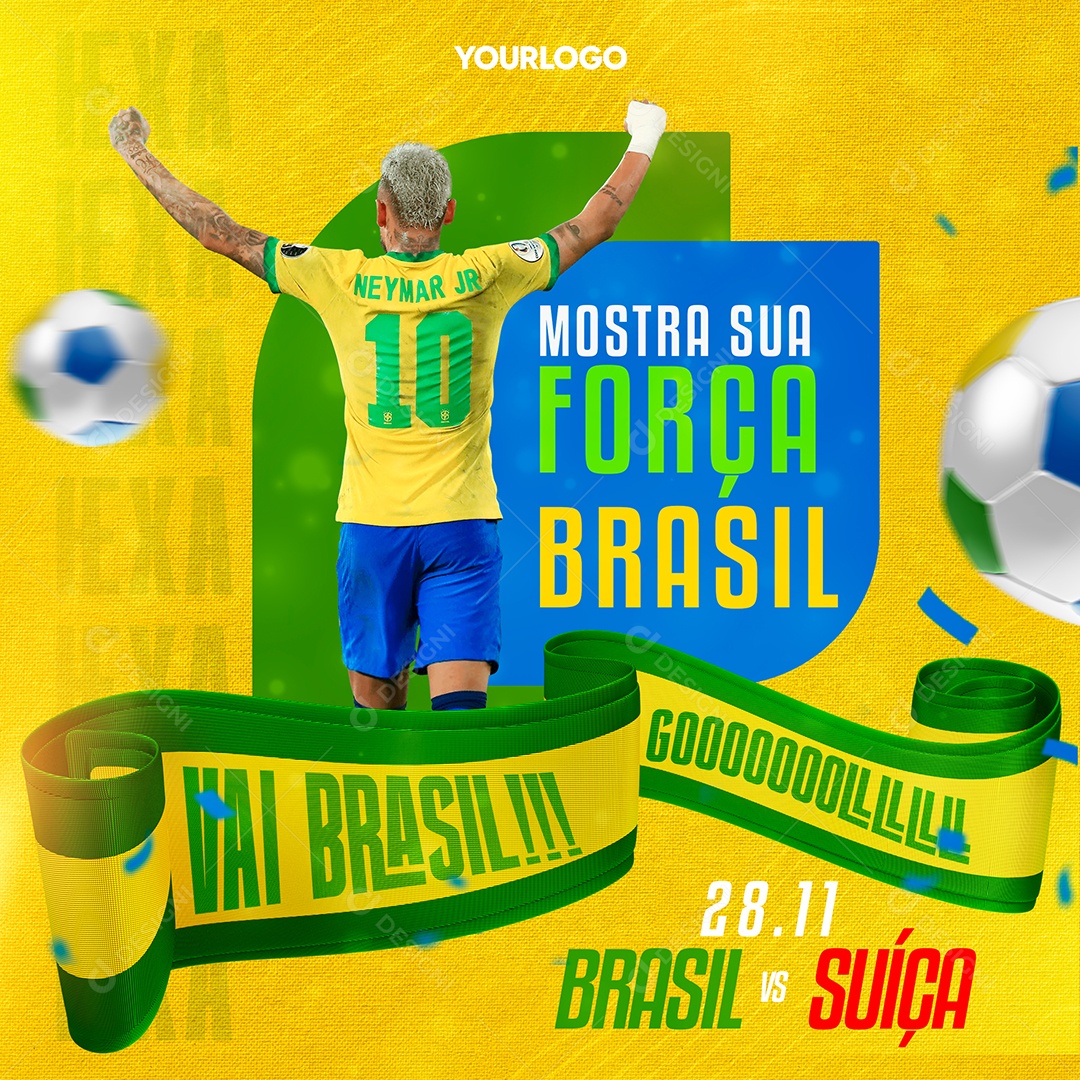 Mostra Sua Força Brasil Social Media PSD Editável