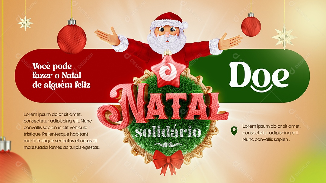 Natal Solidário Doe Você Pode Fazer o Natal de Alguém Feliz Social Media PSD Editável