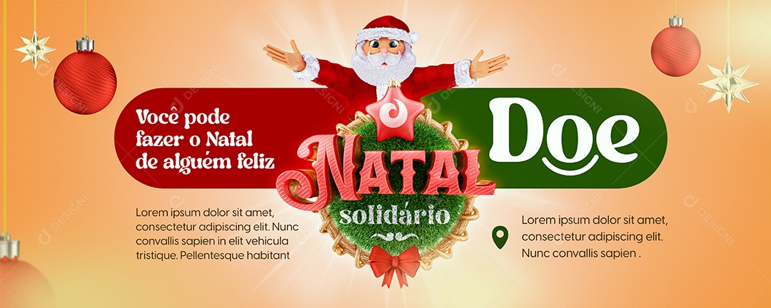 Banner Natal Solidário Doe Você Pode Fazer o Natal de Alguém Feliz Social Media PSD Editável