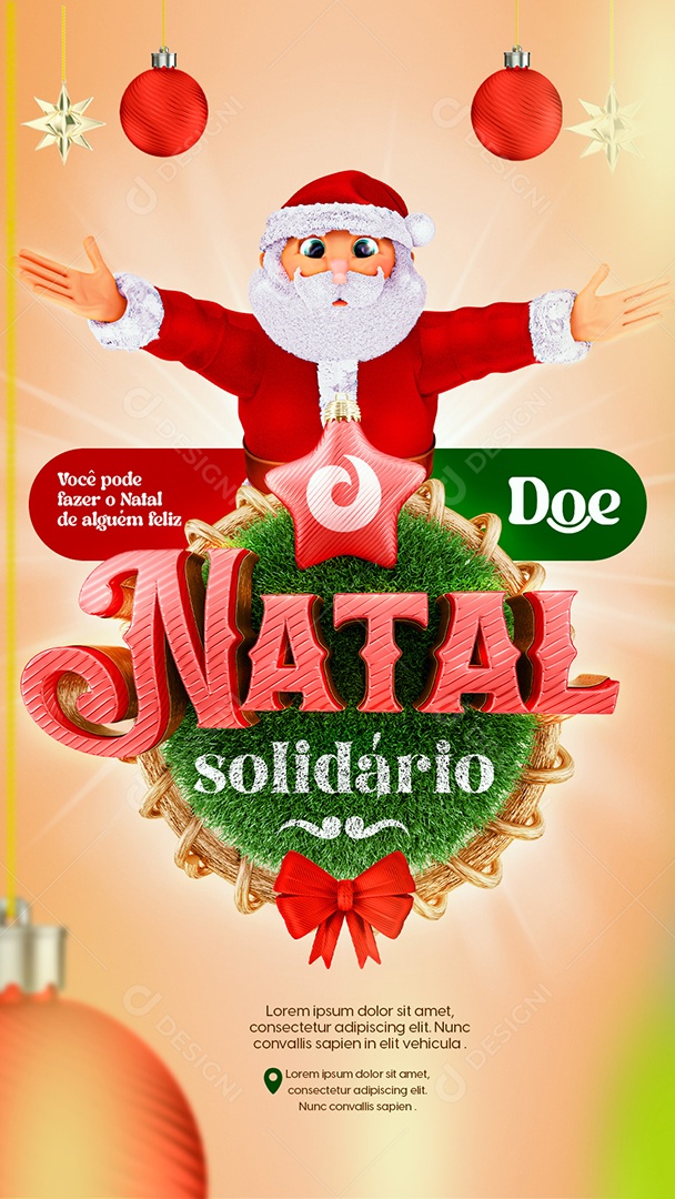 Story Natal Solidário Doe Você Pode Fazer o Natal de Alguém Feliz Social Media PSD Editável