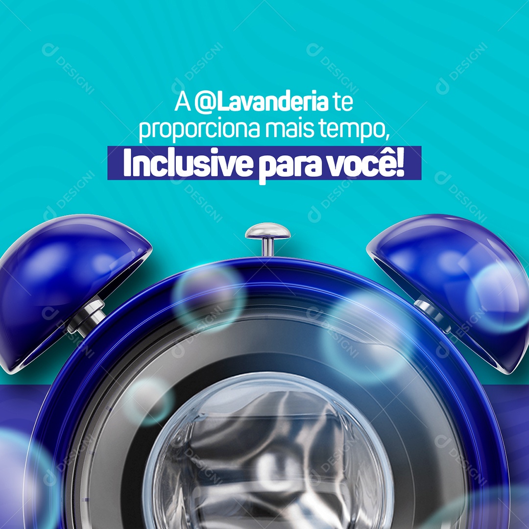 Inclusive para Você Lavanderia Social Media PSD Editável