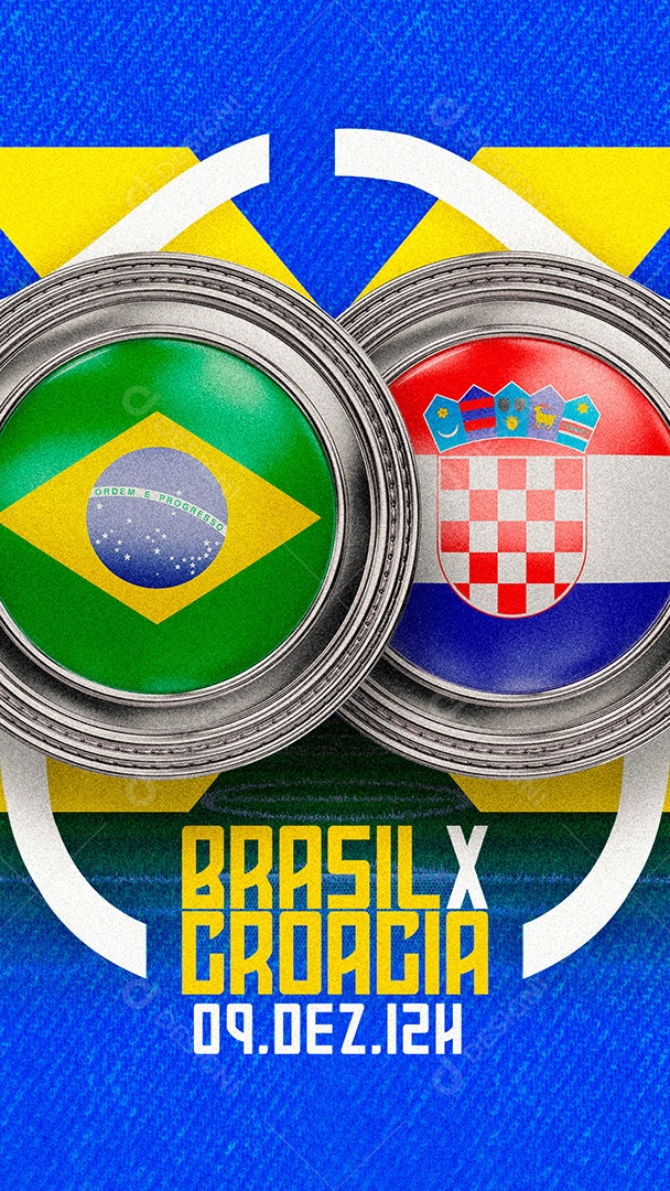 Story Brasil x Croácia ao Vivo Copa do Mundo Futebol Social Media PSD Editável