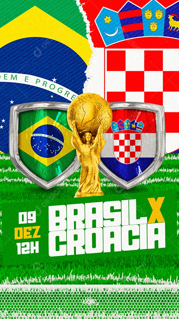 Story Brasil x Croácia Copa do Mundo Futebol Social Media PSD Editável