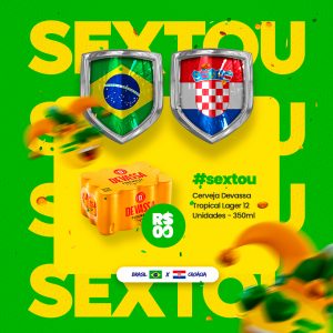 Sextou Cerveja Devassa Futebol Cervejaria Copa do Mundo Social Media PSD Editável