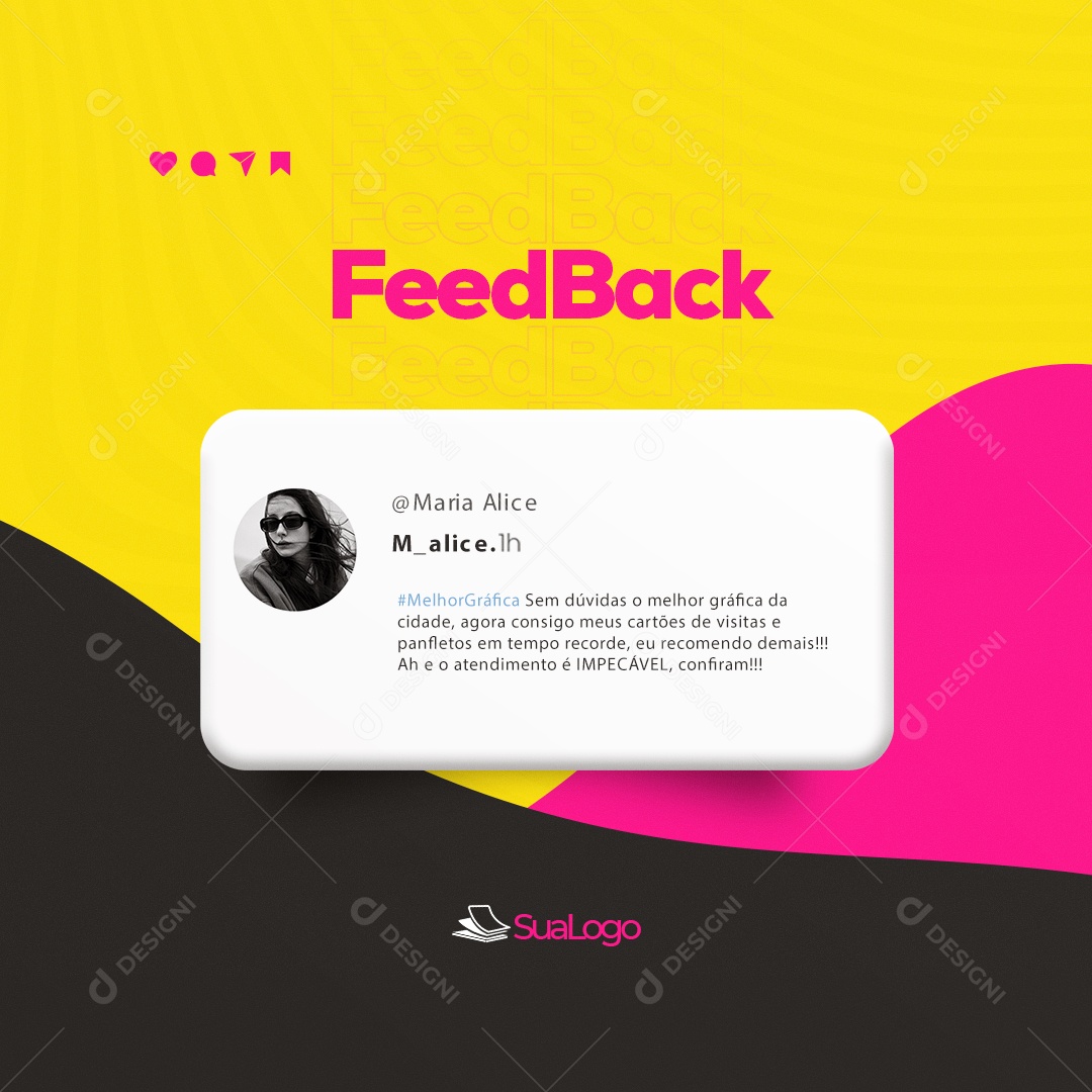 Feedback A Melhor Gráfica da Cidade Social Media PSD Editável