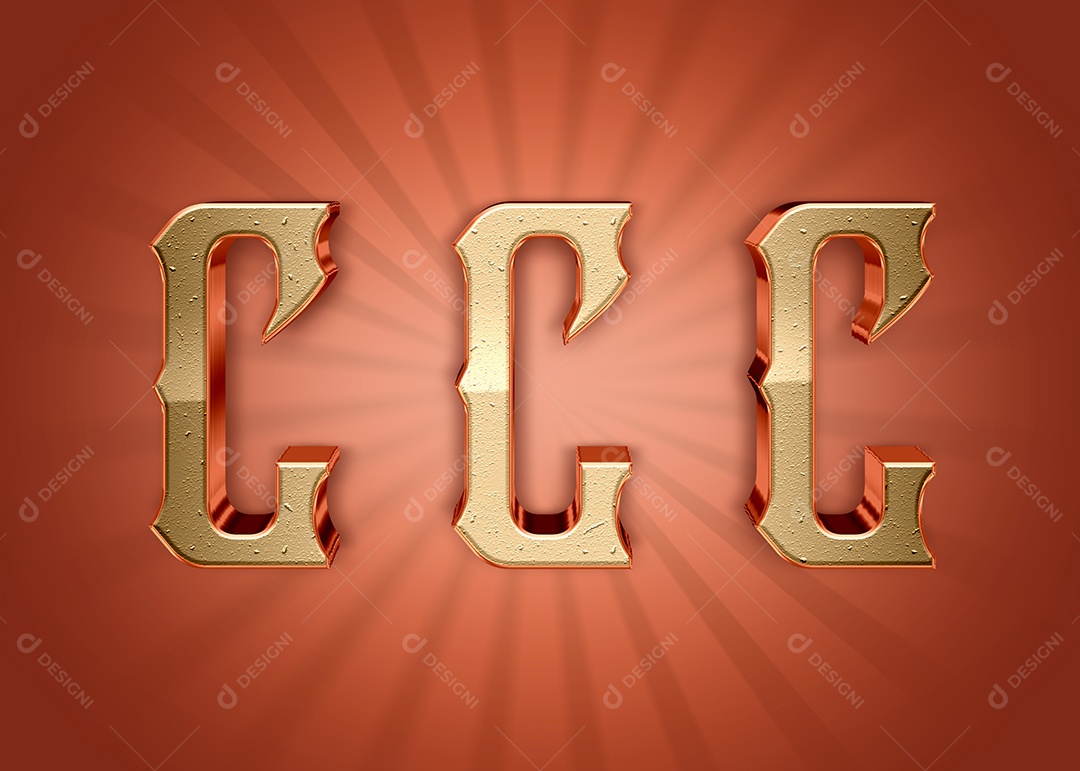 Letra C Alfabeto Elementos 3D PSD