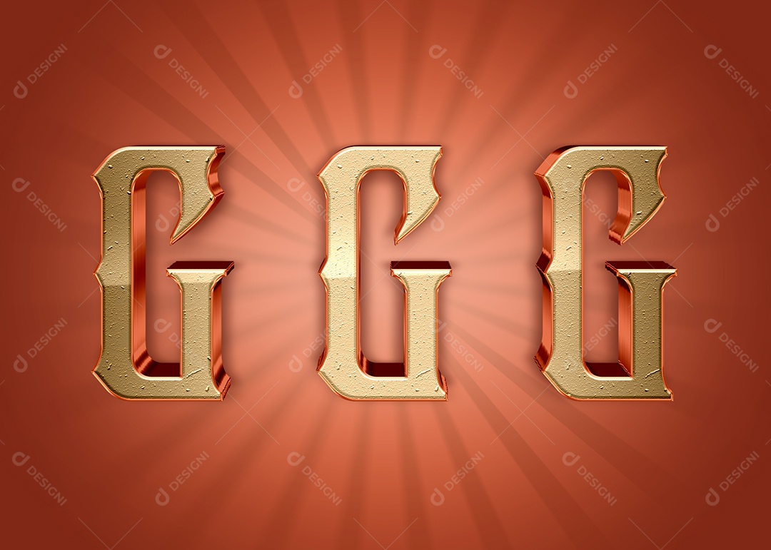 Letra G Alfabeto Elementos 3D PSD