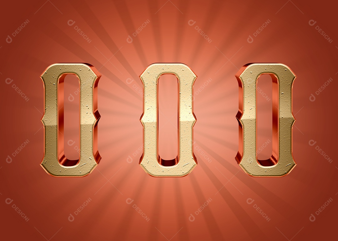 Letra O Alfabeto Elementos 3D PSD