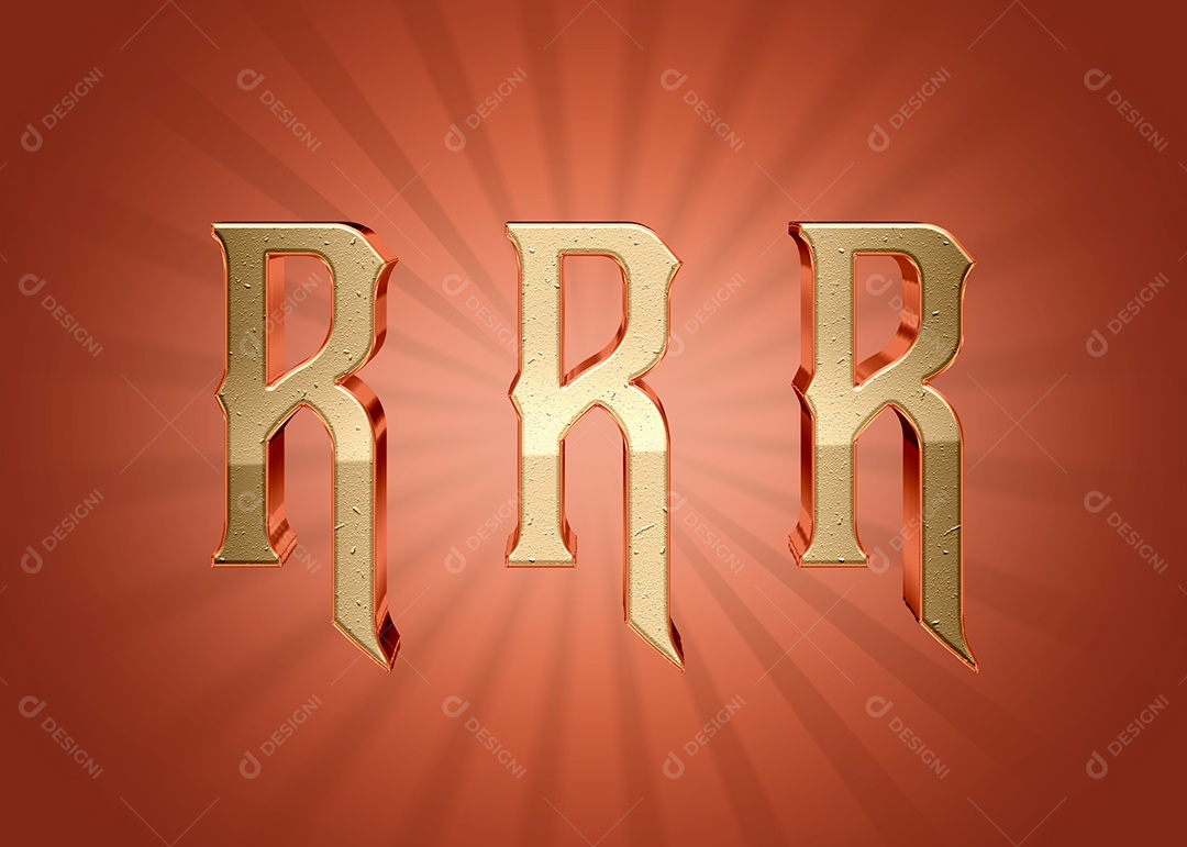 Letra R Alfabeto Elementos 3D PSD