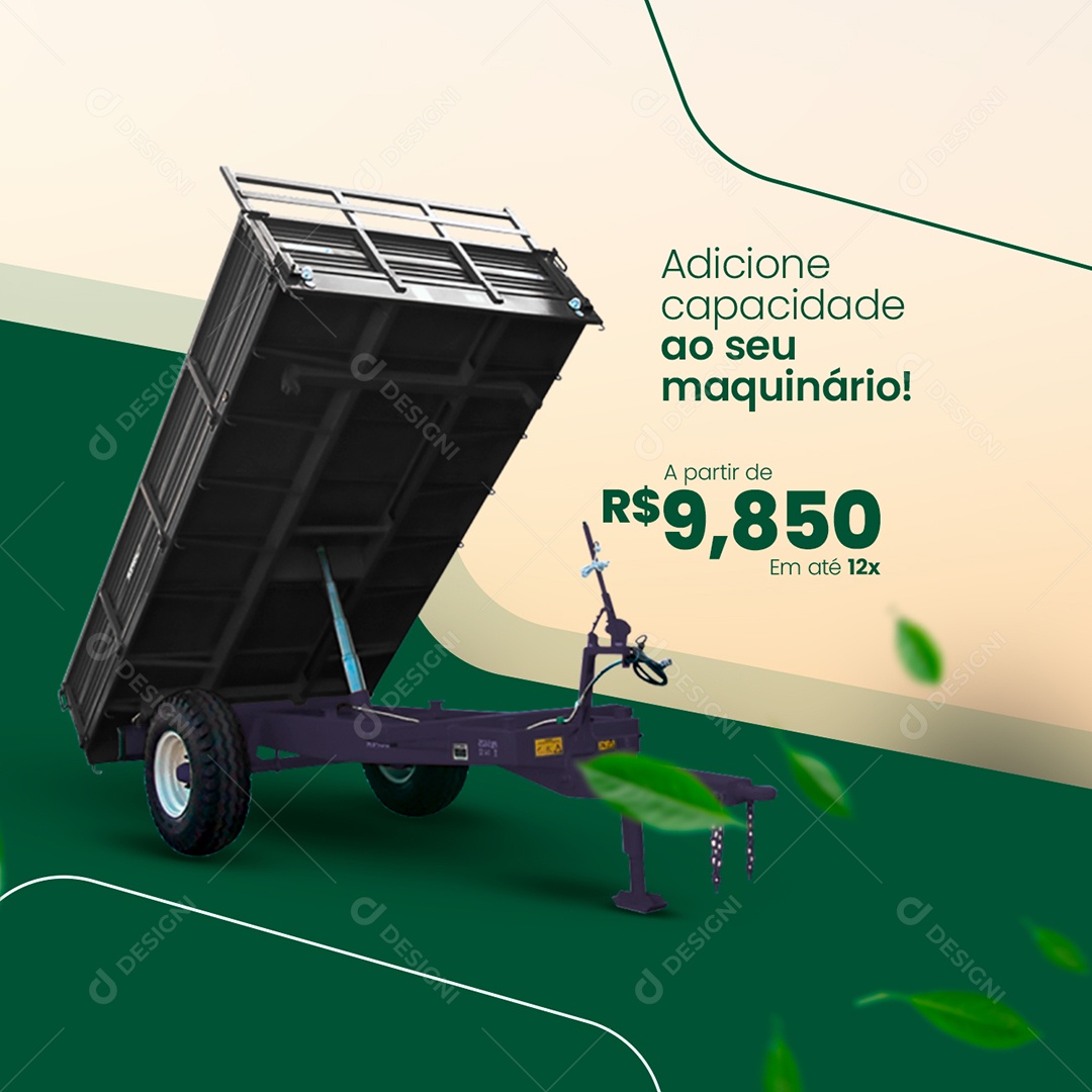 Adicione Capacidade ao Seu Maquinário Peças Agropecuária Social Media PSD Editável