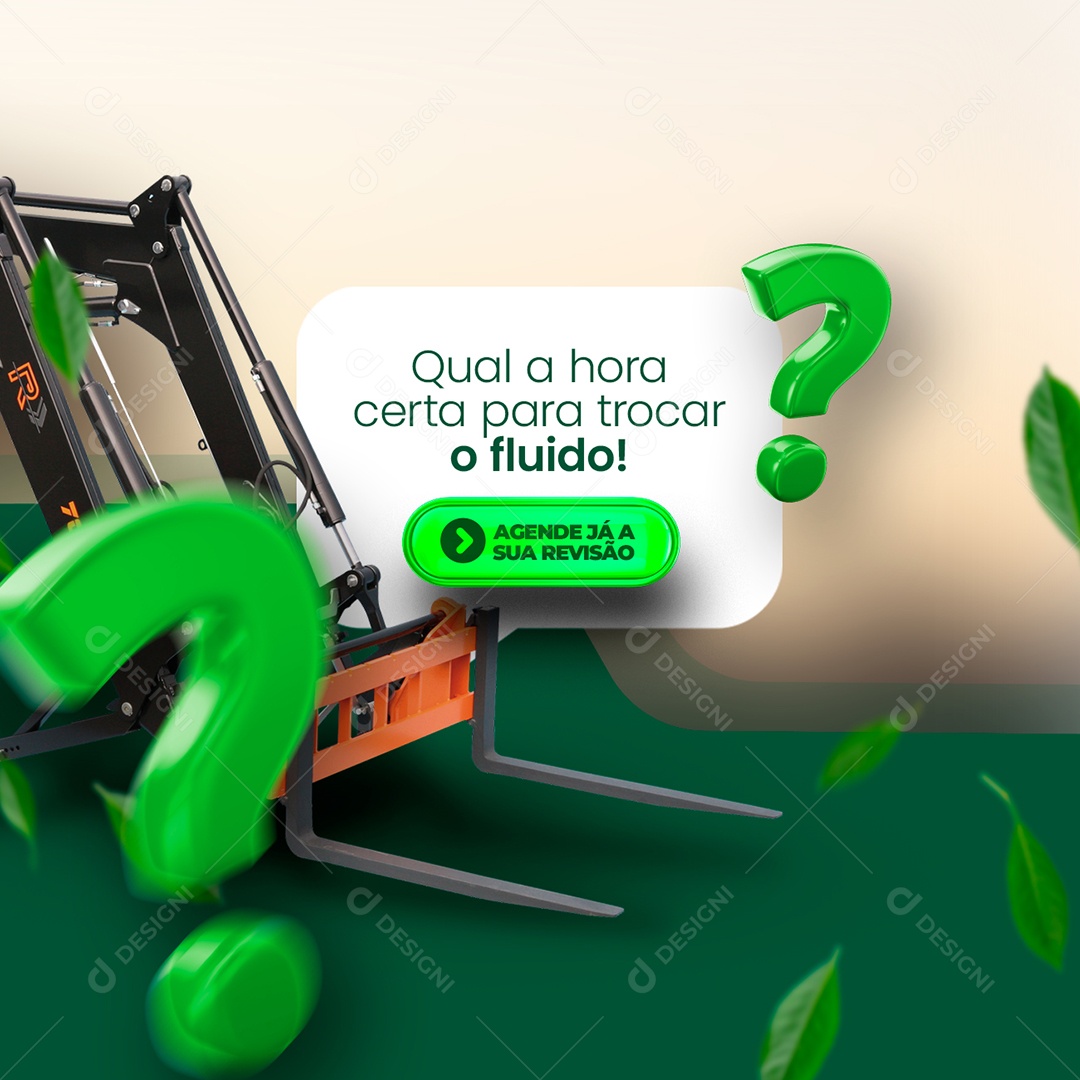 Qual a Hora Certa para Trocar o Fluido Peças Agropecuária Social Media PSD Editável