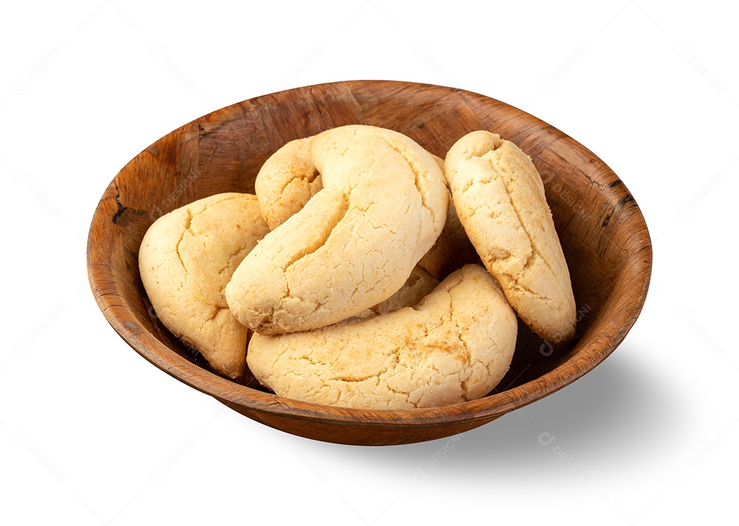 Chipas, típico pão de queijo sul-americano isolado sobre fundo branco.