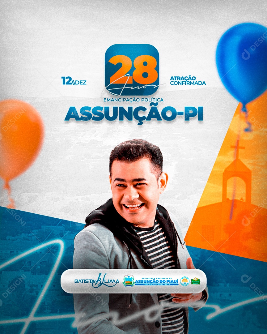 Post de Aniversário de Assunção Paraguaia Social Media PSD Editável