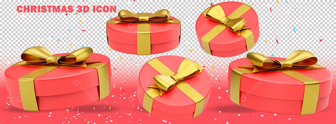 Elemento 3D Para Composição Presentes de Natal PSD