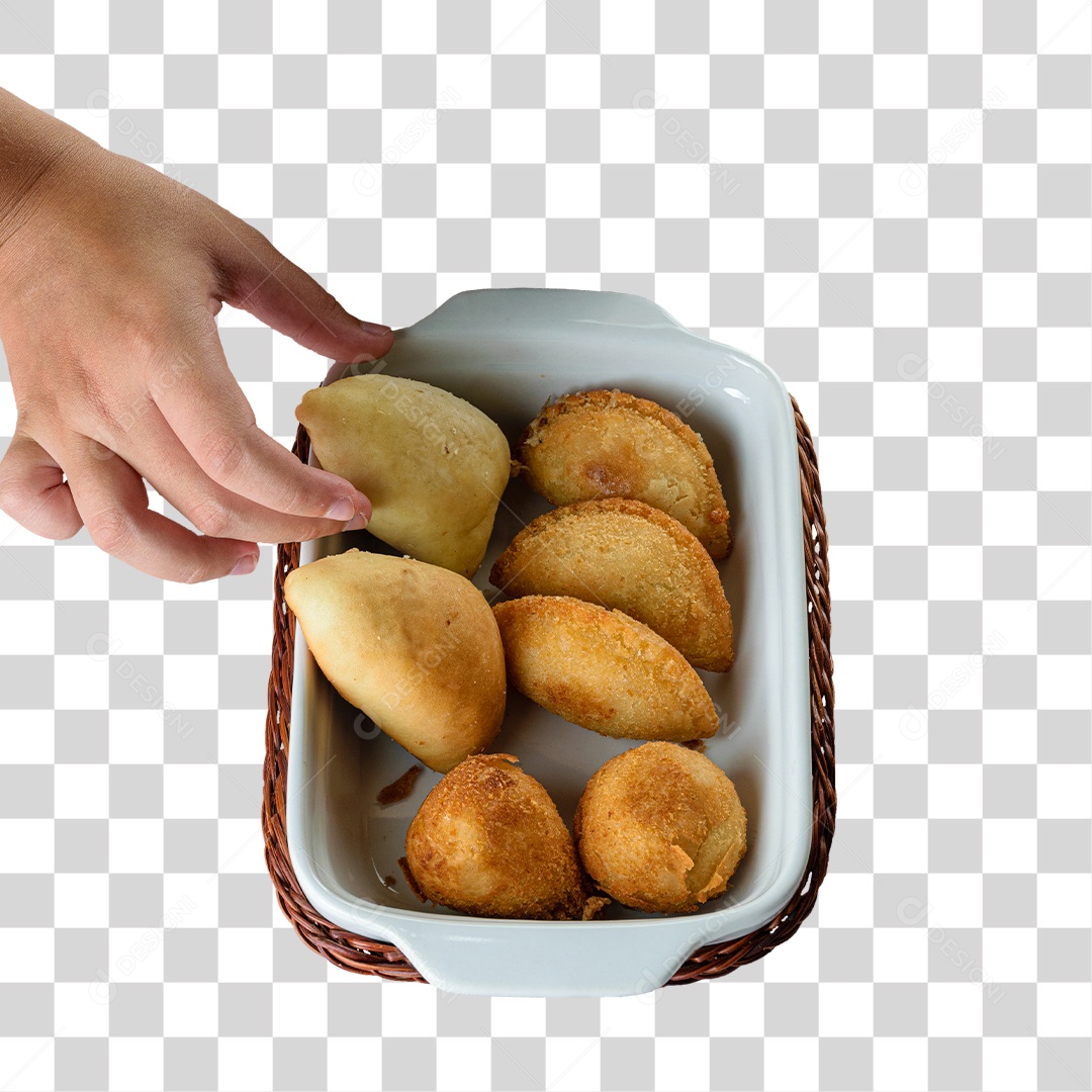 Vasilha Com Pasteis Frito PNG Transparente