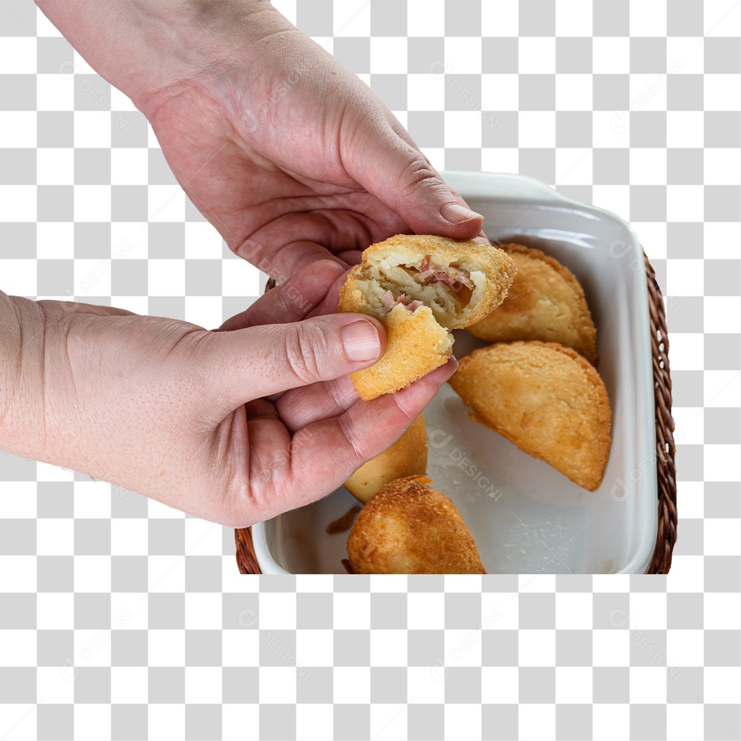 Vasilha Com Pasteis Frito PNG Transparente