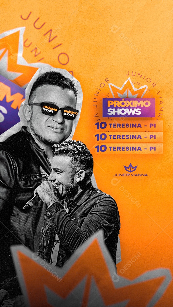 Flyer Agenda Show Junior Vianna Social Media PSD Editável