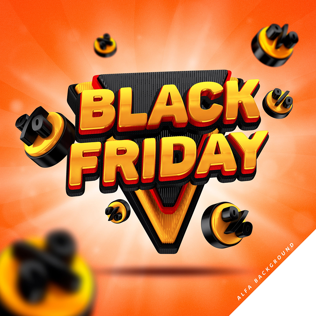 Selo 3D Black Friday para Composição PSD