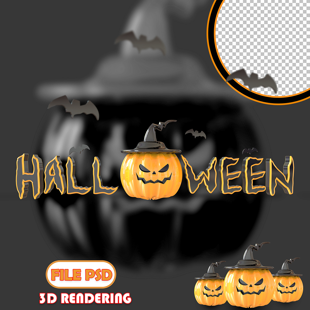 Texto 3D Halloween Dia Das Bruxas PSD