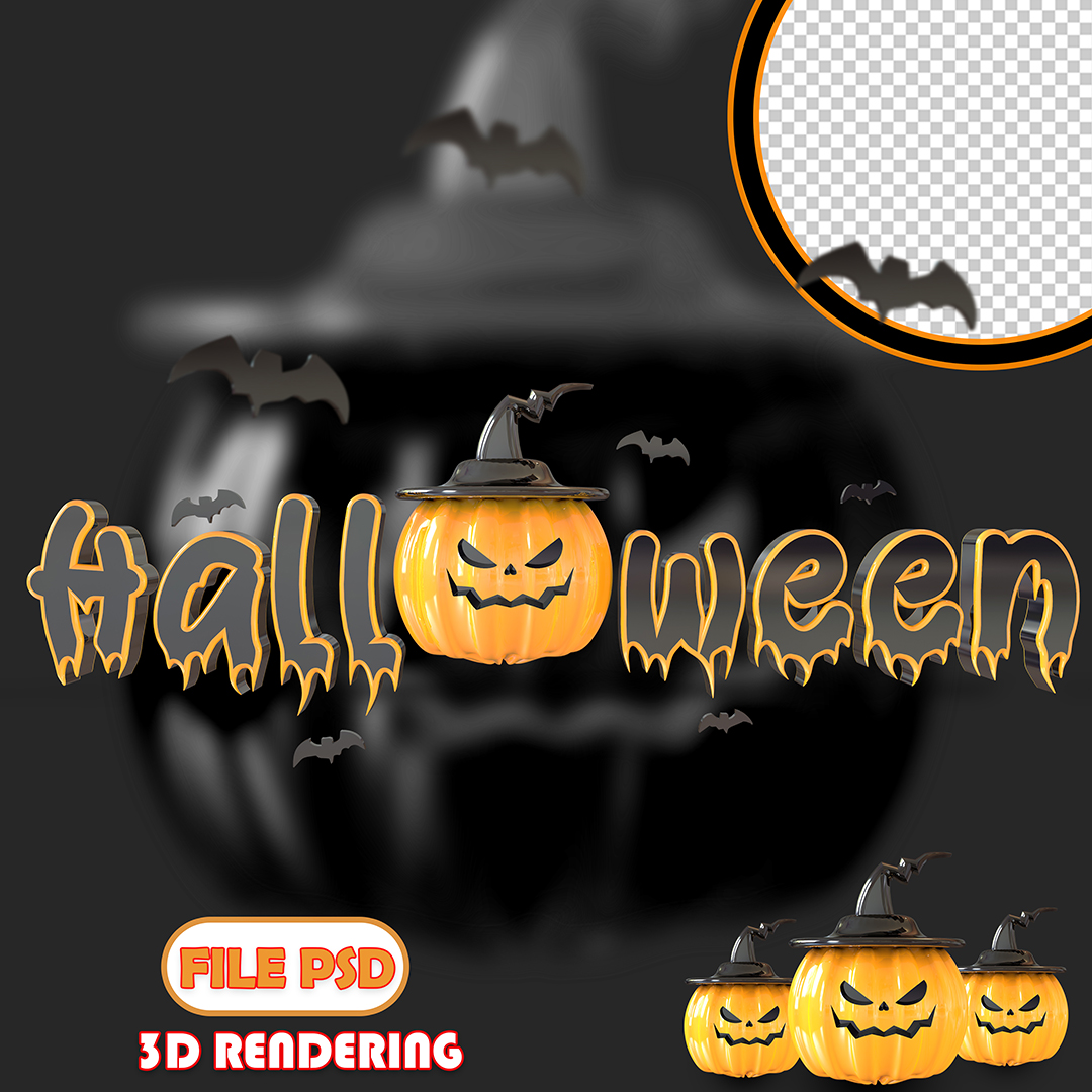 Texto 3D Halloween Dia Das Bruxas PSD