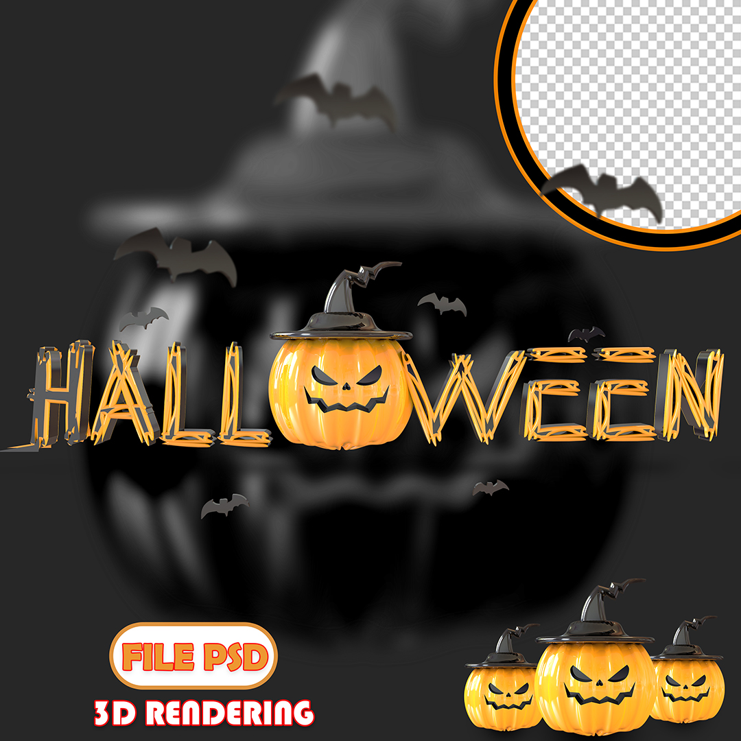 Texto 3D Halloween Dia Das Bruxas PSD