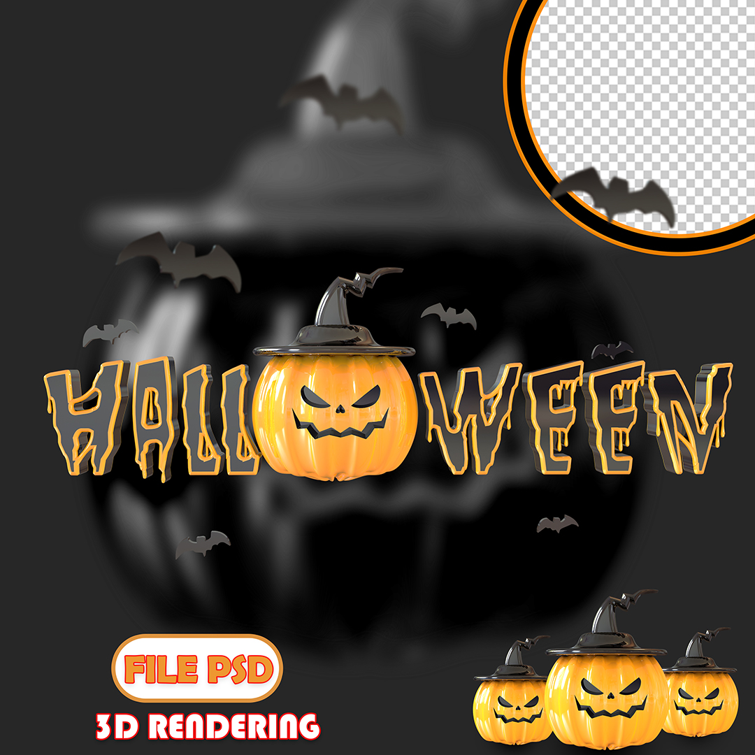 Texto 3D Halloween Dia Das Bruxas PSD