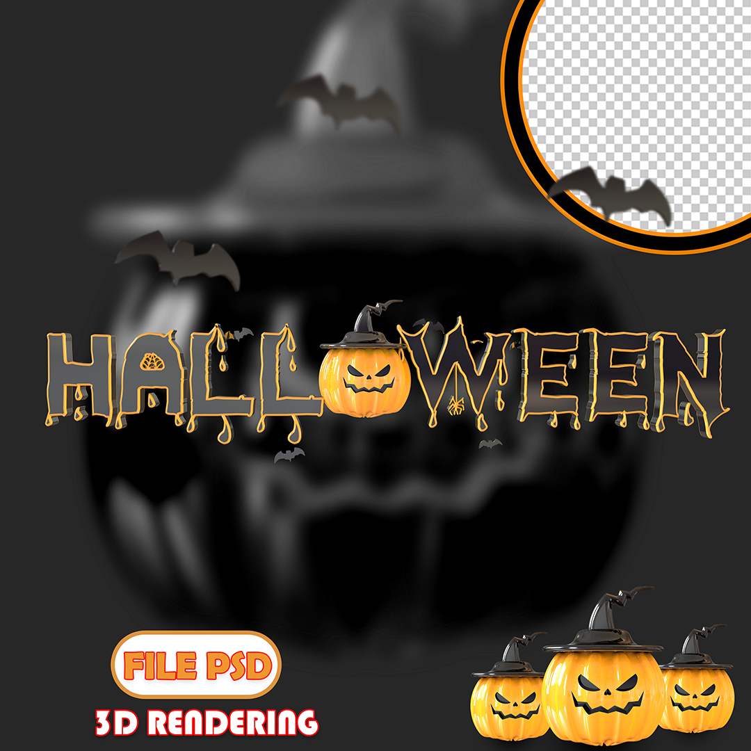 Texto 3D Halloween Dia Das Bruxas PSD