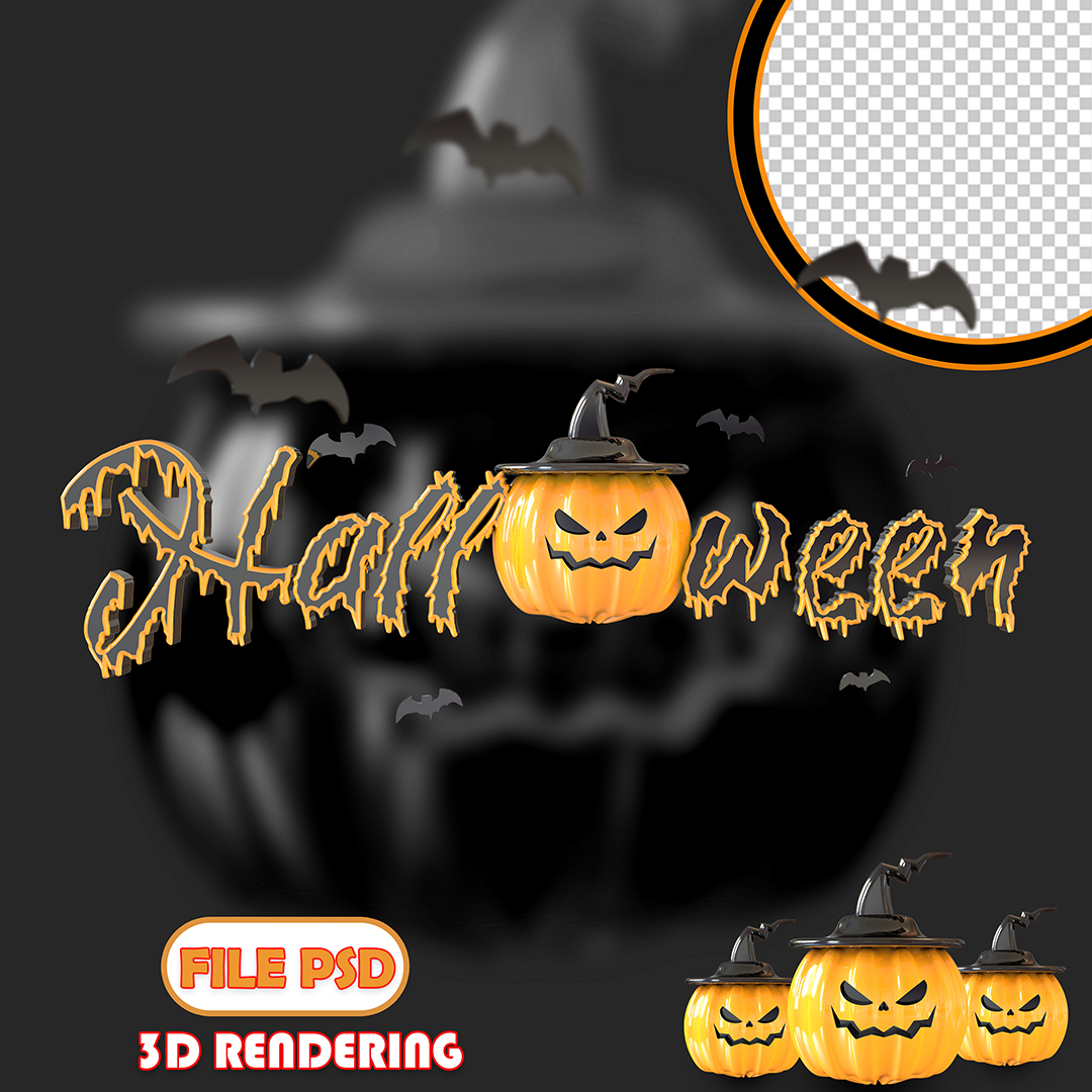 Texto 3D Halloween Dia Das Bruxas PSD
