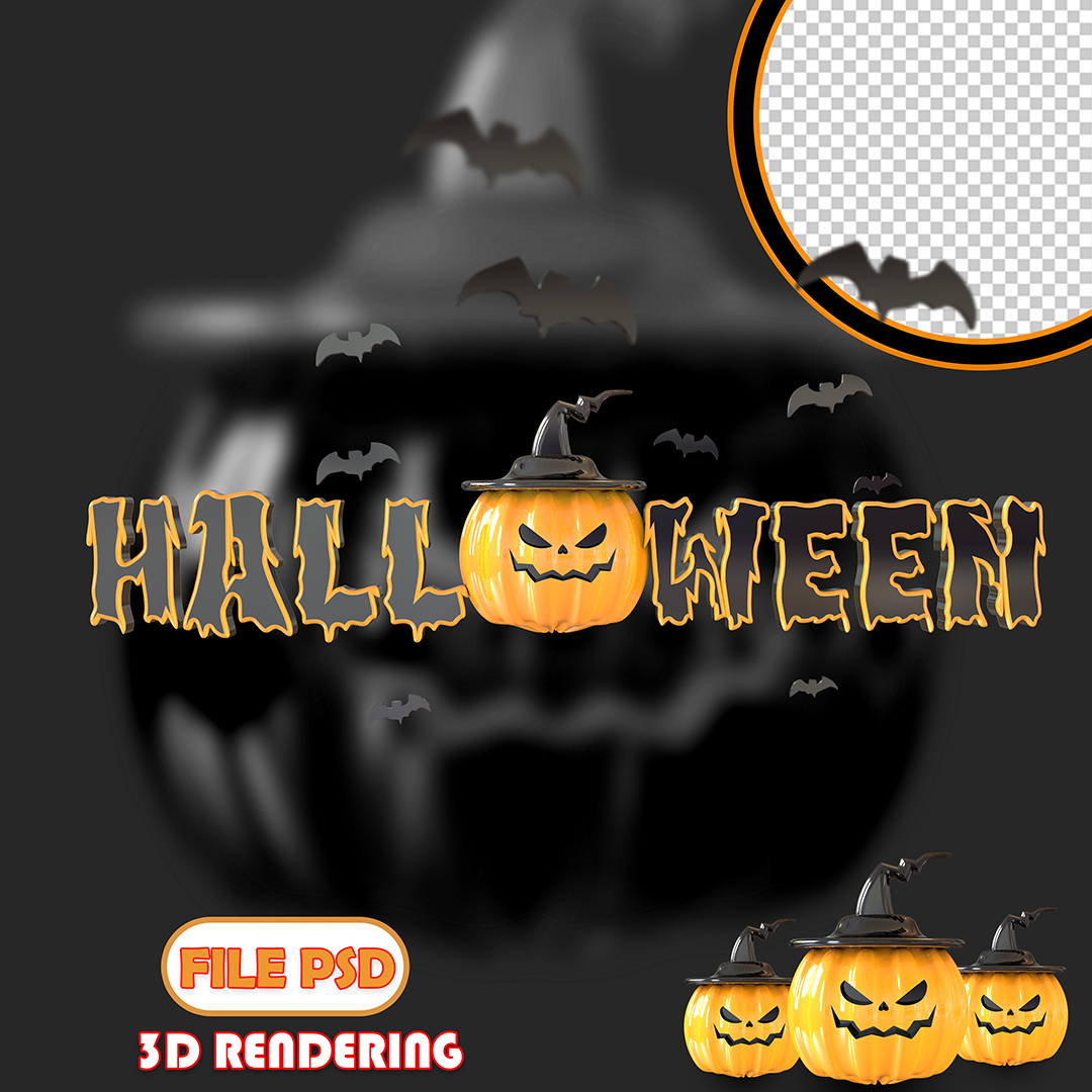 Texto 3D Halloween Dia Das Bruxas PSD