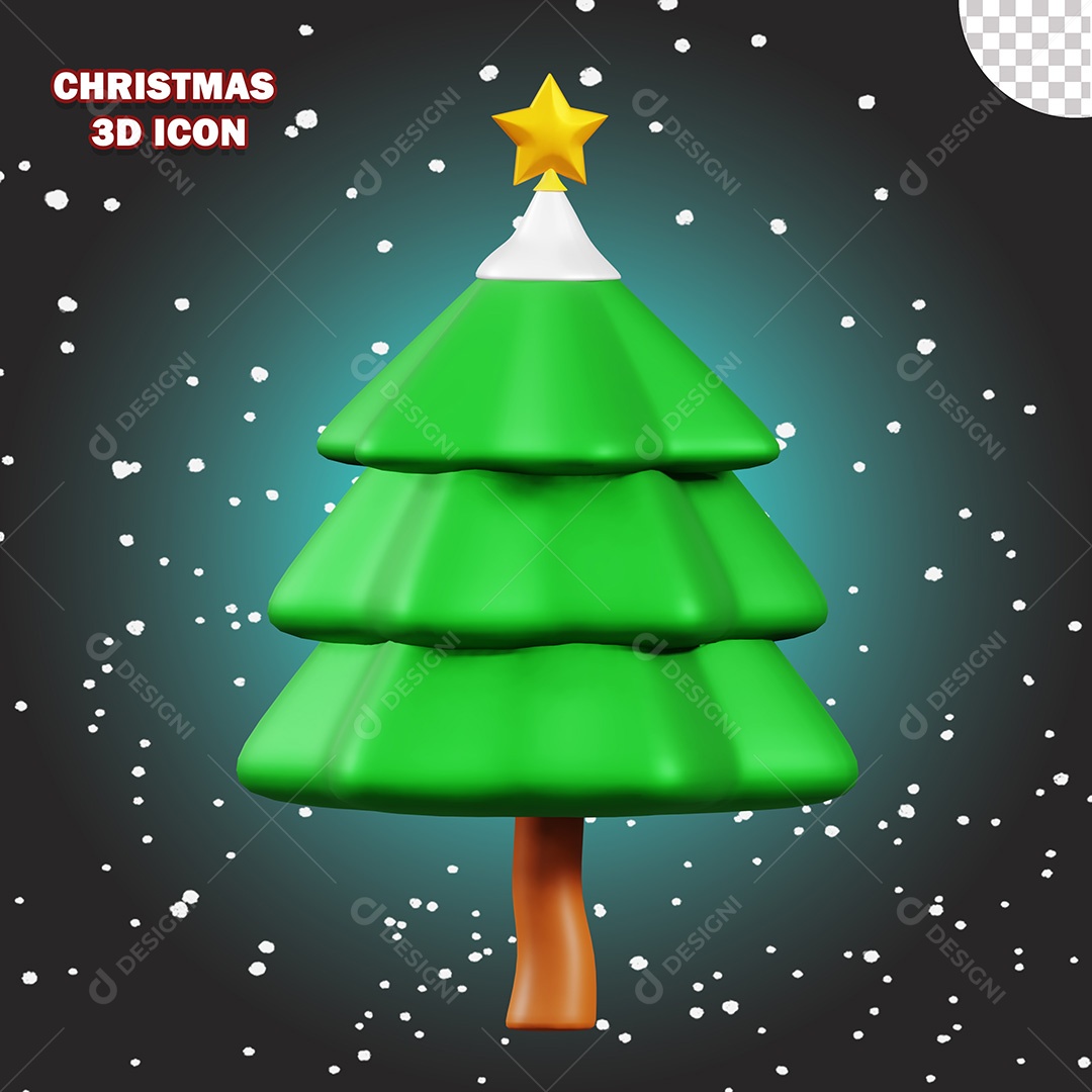 Ícone de Natal Árvore 3D PSD Para Composição